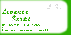 levente karpi business card